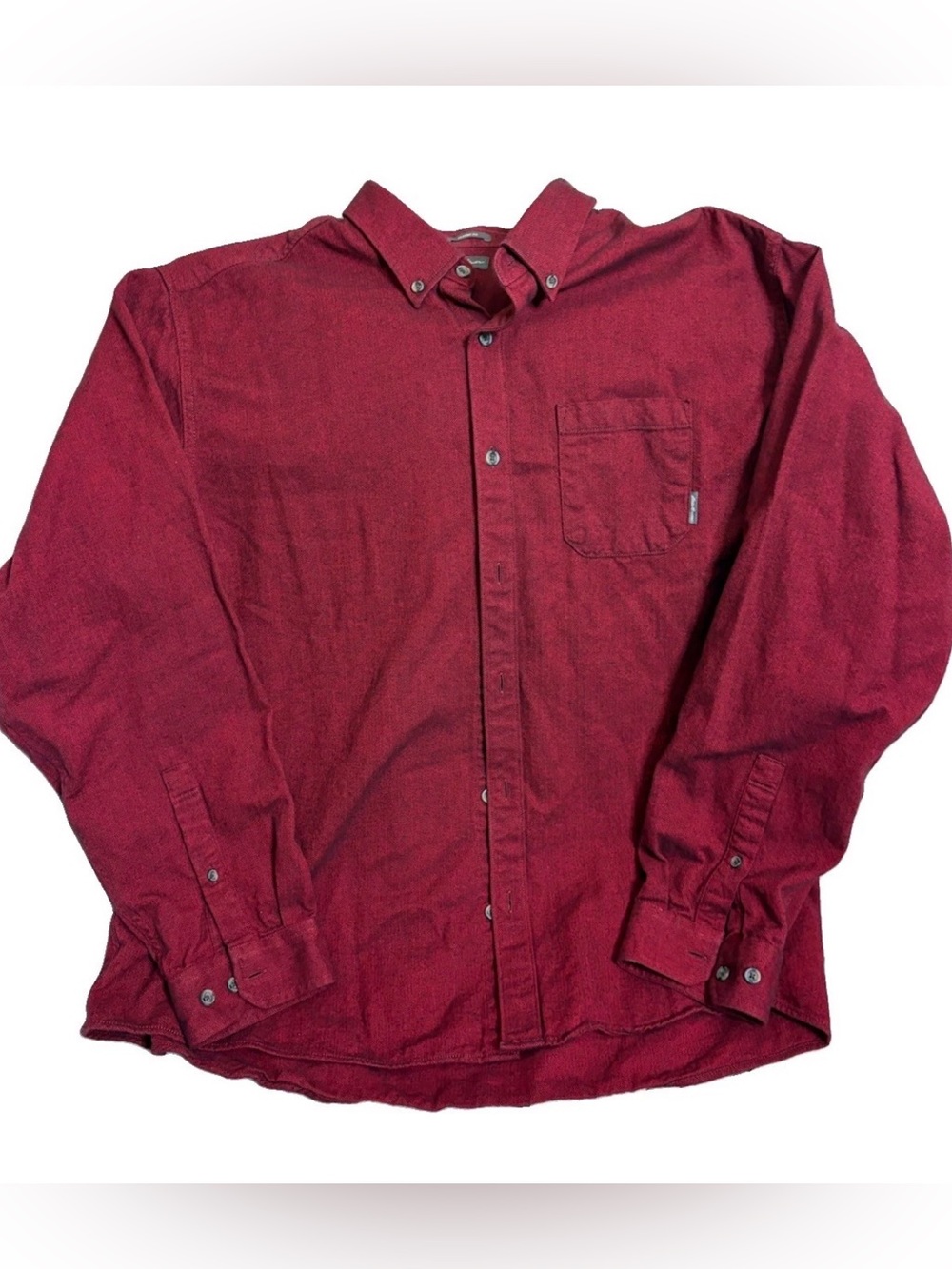 Mens Eddie Bauer Red Long Sleeve Button Up Shirt Top Sz 2XL